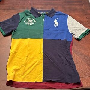 Ralph Lauren Kids Colorblock Polo - Green, Yellow, Blue, Red, Gray
